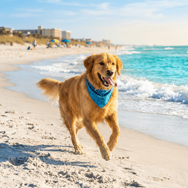 Dog running on beach